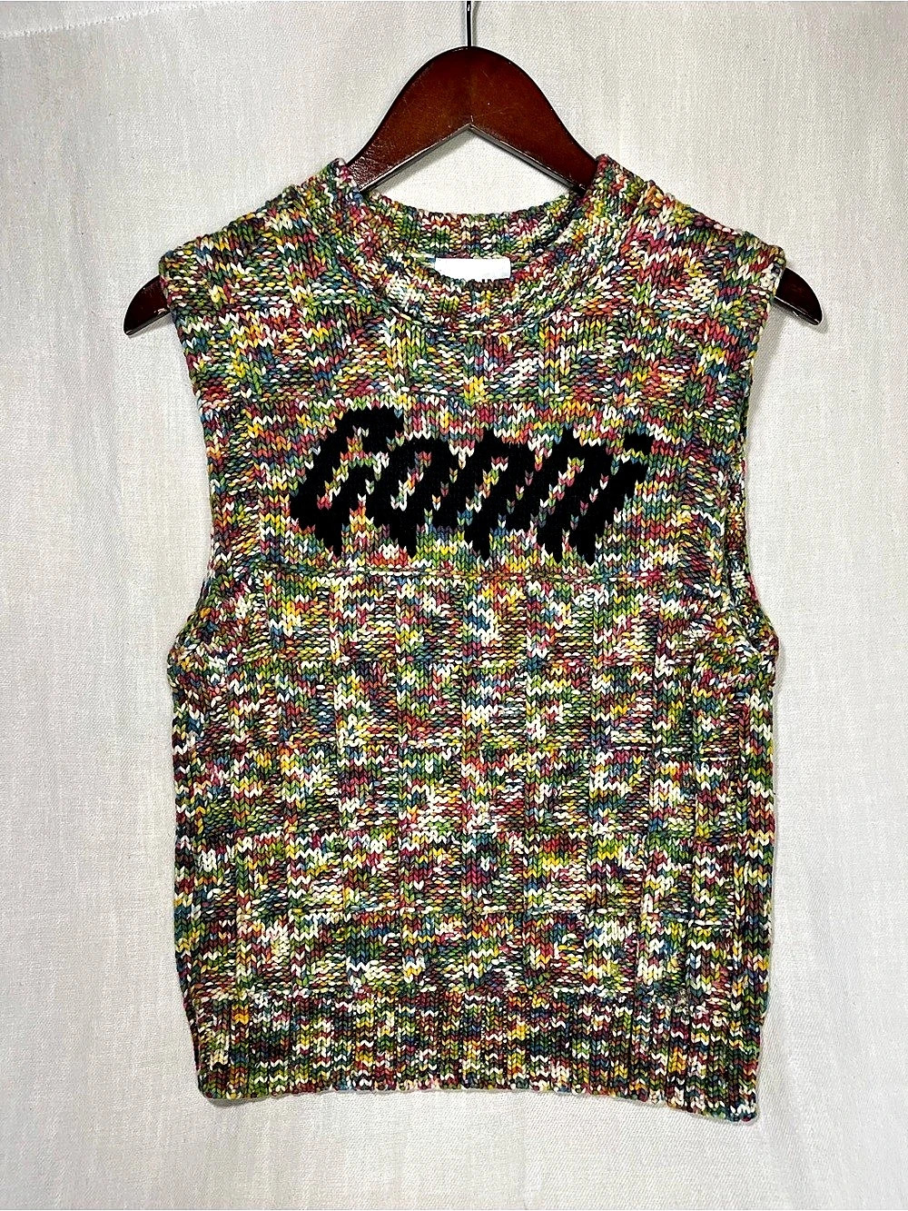 GANNI Multicolor Abstract Knit Sweater Size Small Like New